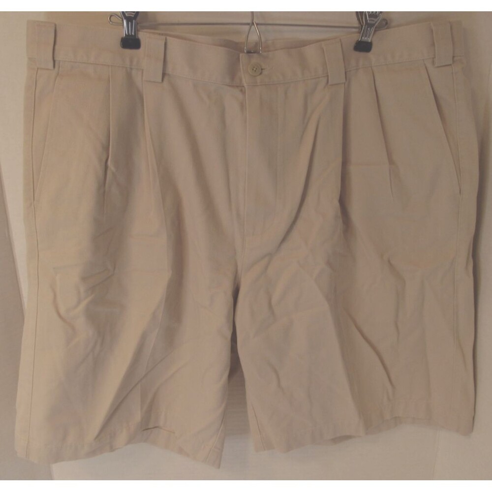 Ashworth Golf Company EZ Tech Cotton Mens Size 40 Beige Golf Shorts Pleated